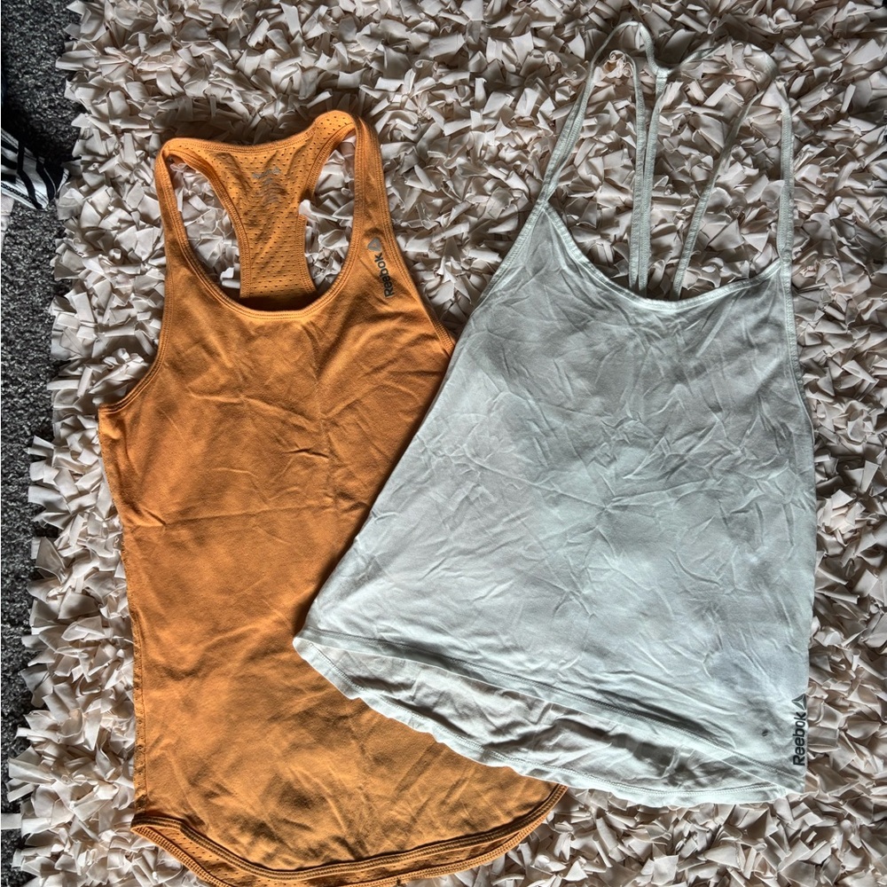 Reebok Women's Tank Tops - Orange and Cream